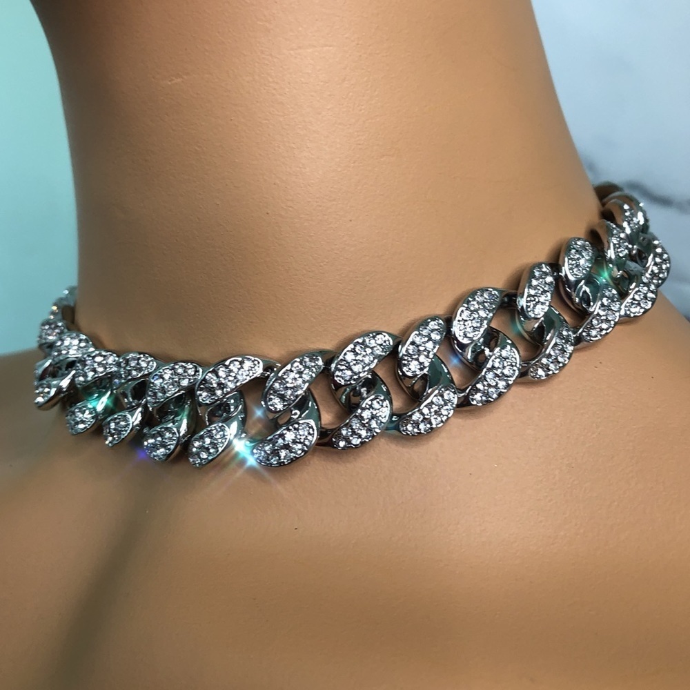 COPY - Silver women Cuban choker